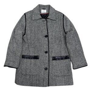 LUBA Wool Blend Vintage Retro Casual Winter Trench Pea Coat Womens 8 Petite